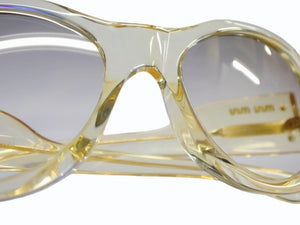MIUMIU ミュウミュウ サングラス アイウェア SMU10IA サイズ55◻︎18 135 クリアイエロー ゴールド 美品 中古 4b003427