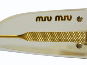 MIUMIU ミュウミュウ サングラス アイウェア SMU10IA サイズ55◻︎18 135 クリアイエロー ゴールド 美品 中古 4b003427