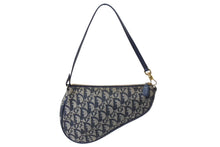 Load image into Gallery viewer, CHRISTIAN DIOR クリスチャンディオール トロッター サドルバッグ ワンショルダーバッグ サドルポーチ ネイビー 美品 中古 4b003431