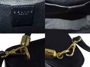 CELINE セリーヌ ハンドバッグ ミニバッグ ショルダーバッグ バニティ マカダム柄 レザー ブラック ブラウン 美品 中古 4b003432