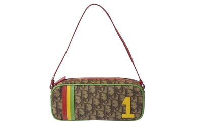 Christian Dior クリスチャンディオール ショルダーバッグ ガリアーノ期 トロッター 05-MA-0044 ラスタカラーシルバー金具 美品 中古 4b003435