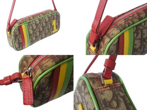 Christian Dior クリスチャンディオール ショルダーバッグ ガリアーノ期 トロッター 05-MA-0044 ラスタカラーシルバー金具 美品 中古 4b003435
