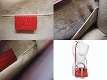 Load image into Gallery viewer, GUCCI グッチ シルヴィ ミニ 2WAY ハンドバッグ ショルダーバッグ 470270 レザー レッド ネイビー ゴールド金具 美品 中古 4b003445