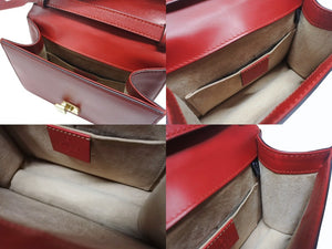 GUCCI グッチ シルヴィ ミニ 2WAY ハンドバッグ ショルダーバッグ 470270 レザー レッド ネイビー ゴールド金具 美品 中古 4b003445