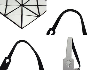 BAOBAO ISSEY MIYAKE バオバオイッセイミヤケ ロックマットトートバッグ BB55-AG053 ポリエステル PVC ホワイト 美品 中古 4b003447