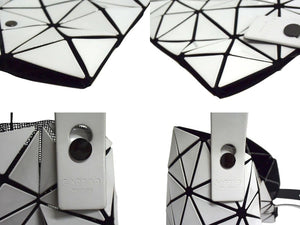 BAOBAO ISSEY MIYAKE バオバオイッセイミヤケ ロックマットトートバッグ BB55-AG053 ポリエステル PVC ホワイト 美品 中古 4b003447