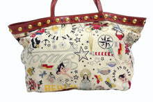 Load image into Gallery viewer, GUCCI グッチ ショルダーバッグ トートバッグ ビーチショッパー 207292 ナイロン アイボリー レッド マルチカラー 美品 中古 4b003449