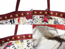 Load image into Gallery viewer, GUCCI グッチ ショルダーバッグ トートバッグ ビーチショッパー 207292 ナイロン アイボリー レッド マルチカラー 美品 中古 4b003449