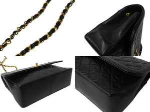CHANEL シャネル マトラッセ Sフラップ Sチェーンショルダーバッグ 1番台 ココマーク ラムスキン ブラック ゴールド金具 美品 中古 4b003453