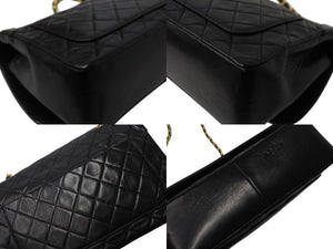 CHANEL シャネル マトラッセ Sフラップ Sチェーンショルダーバッグ 1番台 ココマーク ラムスキン ブラック ゴールド金具 美品 中古 4b003453