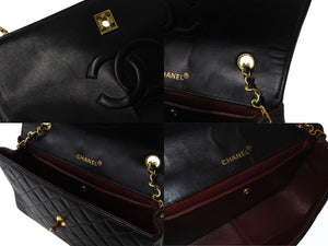CHANEL シャネル マトラッセ Sフラップ Sチェーンショルダーバッグ 1番台 ココマーク ラムスキン ブラック ゴールド金具 美品 中古 4b003453