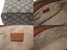 Load image into Gallery viewer, GUCCI グッチ 2WAYバッグ ハンドバッグ ショルダーバッグ GGスプリームキャンバス レザー ブラウン ベージュ 美品 中古 4b003455