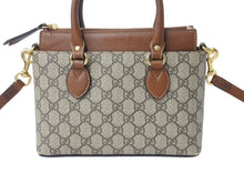 Load image into Gallery viewer, GUCCI グッチ 2WAYバッグ ハンドバッグ ショルダーバッグ GGスプリームキャンバス レザー ブラウン ベージュ 美品 中古 4b003455