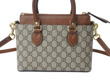 Load image into Gallery viewer, GUCCI グッチ 2WAYバッグ ハンドバッグ ショルダーバッグ GGスプリームキャンバス レザー ブラウン ベージュ 美品 中古 4b003455