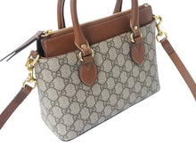 Load image into Gallery viewer, GUCCI グッチ 2WAYバッグ ハンドバッグ ショルダーバッグ GGスプリームキャンバス レザー ブラウン ベージュ 美品 中古 4b003455