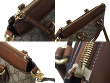 Load image into Gallery viewer, GUCCI グッチ 2WAYバッグ ハンドバッグ ショルダーバッグ GGスプリームキャンバス レザー ブラウン ベージュ 美品 中古 4b003455