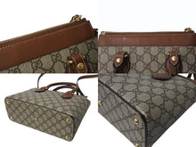 Load image into Gallery viewer, GUCCI グッチ 2WAYバッグ ハンドバッグ ショルダーバッグ GGスプリームキャンバス レザー ブラウン ベージュ 美品 中古 4b003455