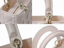 Load image into Gallery viewer, Christian Dior クリスチャンディオール LADY DIOR レディディオール ミディアムバッグ ラムスキン カナージュ 2WAY 美品 中古 4b003456