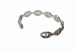 極美品 HERMES エルメス シェーヌダンクル アンシェネ バングル 重量約17.9g サイズST Ag925刻印 9コマ シルバー925 中古 4b003459