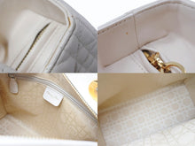 Load image into Gallery viewer, Christian Dior クリスチャンディオール レディ ディオール 2WAY ショルダーバッグ ミディアム カナージュ ラムスキン ライトベージュ M0565ONGE 美品 中古 4b003463