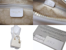 Load image into Gallery viewer, Christian Dior クリスチャンディオール レディ ディオール 2WAY ショルダーバッグ ミディアム カナージュ ラムスキン ライトベージュ M0565ONGE 美品 中古 4b003463
