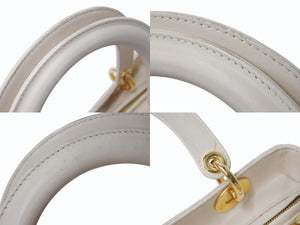 Christian Dior クリスチャンディオール レディ ディオール 2WAY ショルダーバッグ ミディアム カナージュ ラムスキン ライトベージュ M0565ONGE 美品 中古 4b003463