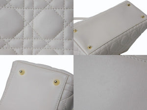 Christian Dior クリスチャンディオール レディ ディオール 2WAY ショルダーバッグ ミディアム カナージュ ラムスキン ライトベージュ M0565ONGE 美品 中古 4b003463