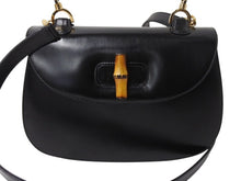 Load image into Gallery viewer, GUCCI グッチ バンブー 2WAY ハンドバッグ 000 2684 0633 レザー ブラック ゴールド金具 ウッド ショルダー 鞄 美品 中古 4b003464