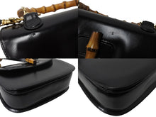 Load image into Gallery viewer, GUCCI グッチ バンブー 2WAY ハンドバッグ 000 2684 0633 レザー ブラック ゴールド金具 ウッド ショルダー 鞄 美品 中古 4b003464