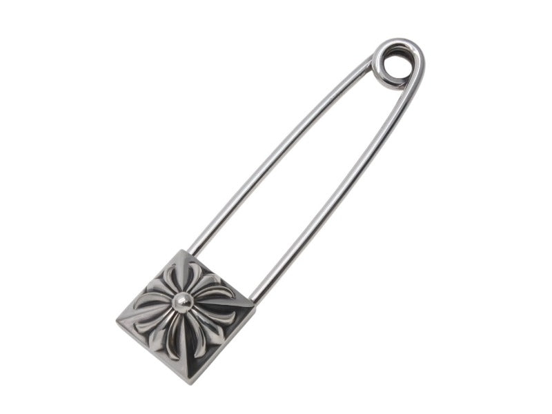 極美品 CHROME HEARTS クロムハーツ SAFETY PIN XL 約セーフティピン 重量58.2g 2010/.925刻印 ピラミッド CHプラス 中古 4b003467 