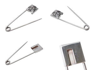 極美品 CHROME HEARTS クロムハーツ SAFETY PIN XL 約セーフティピン 重量58.2g 2010/.925刻印 ピラミッド CHプラス 中古 4b003467 