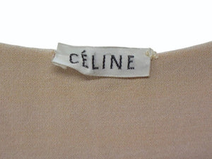 極美品 CELINE セリーヌ フィービー期 ニット ワンピース ノースリーブ イタリア製 コットン レーヨン バイカラー サイズS 中古 4b003469