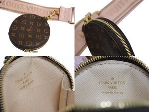 LOUIS VUITTON ルイヴィトン ミュルティ ポシェット アクセソワール ショルダーバッグ M44840 モノグラム ブラウン ピンク 美品 中古 4b003475