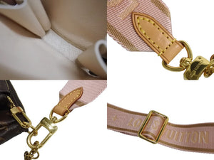 LOUIS VUITTON ルイヴィトン ミュルティ ポシェット アクセソワール ショルダーバッグ M44840 モノグラム ブラウン ピンク 美品 中古 4b003475