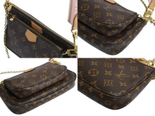 Load image into Gallery viewer, LOUIS VUITTON ルイヴィトン ミュルティ ポシェット アクセソワール ショルダーバッグ M44840 モノグラム ブラウン ピンク 美品 中古 4b003475