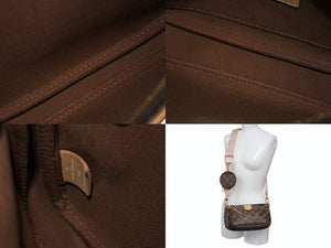 LOUIS VUITTON ルイヴィトン ミュルティ ポシェット アクセソワール ショルダーバッグ M44840 モノグラム ブラウン ピンク 美品 中古 4b003475