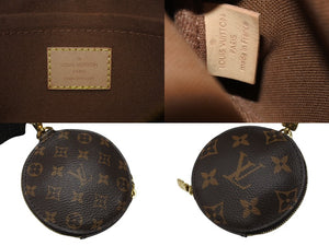 極美品 LOUIS VUITTON ルイヴィトン ミュルティポシェット アクセソワール カーキ ショルダーバッグ モノグラム M44813 中古 4b003476