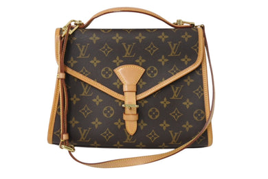 極美品 LOUIS VUITTON ルイヴィトン ショルダーバッグ ハンドバッグ 2way ベルニア M51122 モノグラムキャンバス レザー ブラウン 中古 4b003479