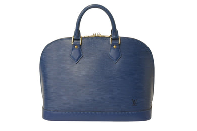 極美品 LOUIS VUITTON ルイヴィトン エピ アルマPM ハンドバッグ M52145 トレドブルー ゴールド金具 中古 4b003480