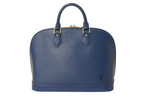 極美品 LOUIS VUITTON ルイヴィトン エピ アルマPM ハンドバッグ M52145 トレドブルー ゴールド金具 中古 4b003480