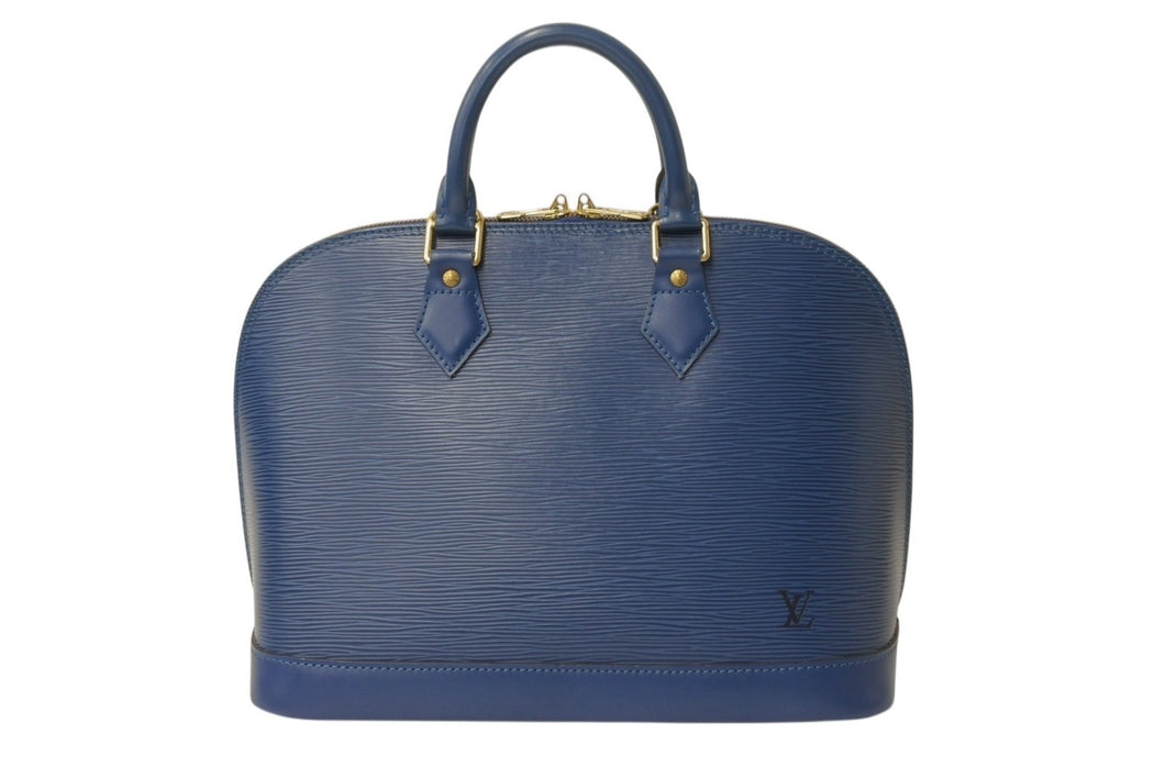 極美品 LOUIS VUITTON ルイヴィトン エピ アルマPM ハンドバッグ M52145 トレドブルー ゴールド金具 中古 4b003480