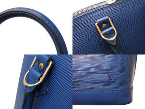 極美品 LOUIS VUITTON ルイヴィトン エピ アルマPM ハンドバッグ M52145 トレドブルー ゴールド金具 中古 4b003480