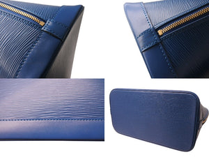 極美品 LOUIS VUITTON ルイヴィトン エピ アルマPM ハンドバッグ M52145 トレドブルー ゴールド金具 中古 4b003480