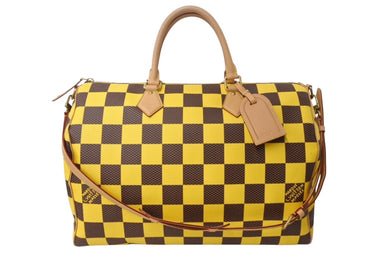 極美品 LOUIS VUITTON ルイヴィトン スピーディ バンドリエール 50 ボストンバッグ N40578 ダミエポップキャンバス イエロー 中古 4b003481