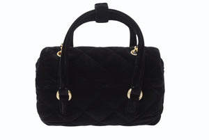 新品未使用 CHANEL シャネル ハンドバッグ チェーンショルダーバッグ 2WAY ランダム番台 ベルベット ココマーク キルティング ブラック 中古 4b003482