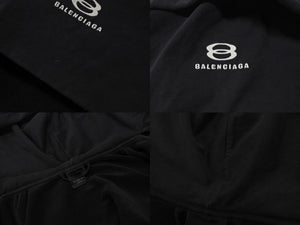 BALENCIAGA バレンシアガ UNITY SPORTS ICON ジップアップフーディー パーカー 794030 サイズ2 チャコール 美品 中古 4b003489