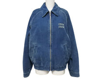 Load image into Gallery viewer, 新品未使用 MIUMIU ミュウミュウ ウォッシュドコーデュロイ ブルゾンジャケット ML1152 サイズ38 ロゴパッチ ブルー 中古 4b003491