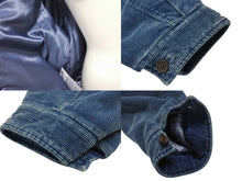 Load image into Gallery viewer, 新品未使用 MIUMIU ミュウミュウ ウォッシュドコーデュロイ ブルゾンジャケット ML1152 サイズ38 ロゴパッチ ブルー 中古 4b003491