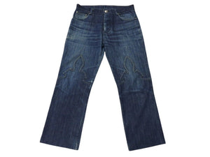 CHROME HEARTS クロムハーツ フレアニー デニムパンツ ジーンズ サイズ33 ホースシューボタン インディゴブルー 美品 中古 4b003492 