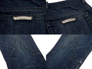 CHROME HEARTS クロムハーツ フレアニー デニムパンツ ジーンズ サイズ33 ホースシューボタン インディゴブルー 美品 中古 4b003492 